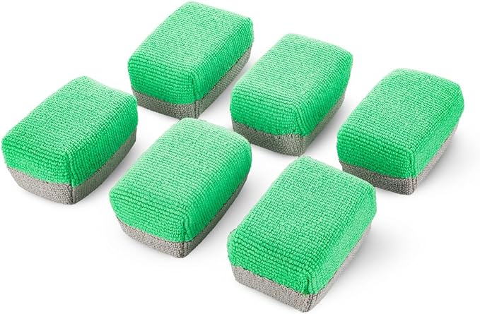 Armour Detail Supply - Block Mini Coating Applicator - Professional Microfiber Car Detailing Pads for Precise Ceramic Coating, Graphene, and Trim Restoration - 6 Pack
