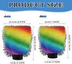 Wudan Rainbow Wash Mitt Microfiber 11.8'' Car Mitts for Washing Scratch Free Detailing Gloves for Auto Cleaning