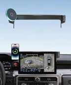 Car Phone Holder for 2024 2025 2026 Toyota Tacoma/2025 Toyota 4Runner Accessories 15W MagSafe Fast Wireless Charger Cell Phone Mount Apply to 14 Inch Touch Screen Fixed Clip 360° Rotation