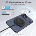 for iPhone 17e Mag-Safe Charger 2 Pack 15W Magnetic Wireless Charger Fast Charging Pad for iPhone 17 16 15 14 13 12&Airpods Pro 4 3,15W Wireless Charger Android USB-C/A for Google Pixel 10a Galaxy S26