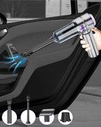 Joyzan Car Vacuum Cleaner, Portable Handheld Cordless Rechargeable Air Duster 16000PA Strong Suction Wet Dry 9 Nozzles HEPA Filter Car Home Office Workers Pet Hair Cleaning Men Gifts Dad Husband