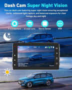 Dash Cam Front and Rear, 2.5K Dual Dash Camera for Cars W/ 64GB Card,3" IPS Screen Dash Cam Built-in 5G WIFI, Car Camera with G-Sensor, Loop Recording, Night Vision, 24H Parking Monitor,170°Wide Angle