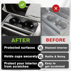 Muslogy Center Console Cup Holder Inserts Compatible with 2021-2025 2026 Ford F150 F-150 Accessories Middle Console Drink Holder Liner TPE Organizer Non-Slip Drink Stopper(Bucket Seat Only)