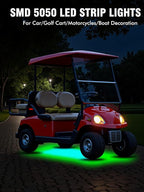 8 Pcs Car Led Light Strip IP67 Waterproof 11" Flexible Led Lights Underglow 12V for Car Motorcycle Boat Golf Cart Interior Exterior Decoration - Green