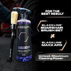 Blackline Car Care Boar Hair Detailing Brushes - Luxury Car Detailing Brush Set for Interior and Exterior - Best Auto Detailing Brushes - Premium Hair Car Detailer Brushes (Boars Hair Bristles)