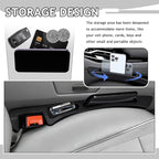 2PCS Car Seat Gap Filler Organizer with Deepened Storage Slots,2-in-1 Car Gap Seat Filler with Charging Opening for Avoiding Items Falling,Universal Cars Side Seats Gaps Fillers