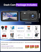 Dash Cam Front and Rear, 2.5K Dual Dash Camera W/ 64GB Card,3" IPS Screen Dash Cam Built-in 5G WiFi, Car Camera with G-Sensor, Loop Recording, Night Vision, 24H Parking Monitor,170°Wide Angle