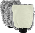 Beige Pure Plain Car Wash Mitt Scratch Free Wash Mitts For Car Wash Mitts