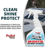 Bug Splat N' All RV Roof Cleaner 32 fl oz - RV Roof Cleaning Spray for Oxidation, Tree Sap, Bird Droppings, Black Streaks, Tough Stains & More - RV Wash for a Spotless Shine - Safe on All Surfaces