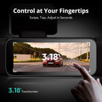 BOTSLAB 3K 4 Channel Dash Cam, 24/7 Parking Mode with Hardwire Kit, 560° View, Front and Rear Inside Car Camera with 3.18”Touch Screen, Night Vision Voice Control, Free 128GB Card 5.8GHz WiFi & GPS