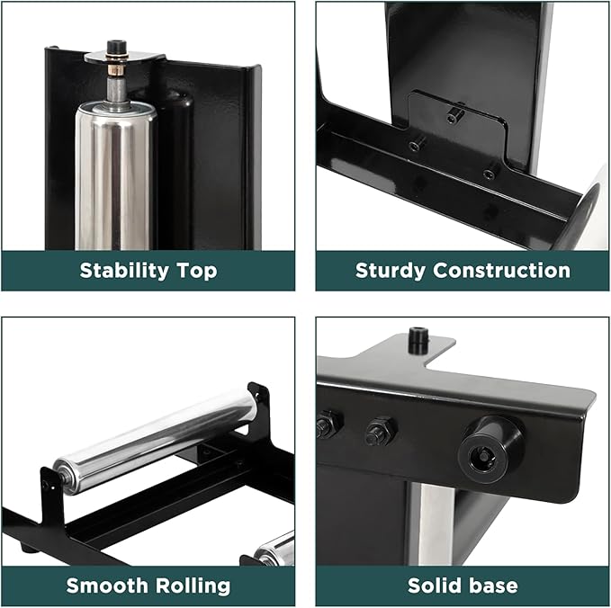 biosp Rolling Wheel Detailing Stand, Heavy Duty Polishes Wheel Cleaning Stand for Ceramic Coating, Applying Tire Shine & Car Wheel Wash fo Auto Repair Shop Garage