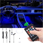 Car Interior Ambient Lighting Kit Multicolor RGB 3m Optic Fiber 8 Colors Sound Active Music Sync Memory Function Wireless RF Remote Controller Car Atmosphere Light DC 12V