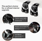 CoBak Purse Hook for Car - Universal Premium Stitched Leather and Aluminum-Magnesium Alloy Double Car Seat Back Storage Hook for Purses, Handbags, Bags (2 Pack),Mystic Night