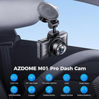 AZDOME M01 Dual Dash Cam Front and Rear with Free 64GB Card, 3" Screen Dual Dashboard Camera for Car, Built-in ADAS G-Sensor, 24H Parking Mode Car Camera (M01 Pro)