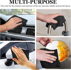 wuyaoyao 50PCS Microfiber Cleaning Cloth Roll, 10"×10" Tear Away Microfiber Towels, Reusable Washable Cloth Paper Towels, Multi-Purpose Cleaning Rags for Car Home Kitchen Garage Shop (Black)