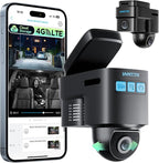 LAMTTO 4G LTE Dash Cam Front and Inside, Dual Dash Camera with Remote Live View via App, Real-Time GPS Tracking,Radar Parking Monitor, Anti-Theft Car Security Camera for Drivers, Fleet & Family Safety