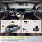 4K+2K Mirror Dash Cam 3.16 Inch Front & Rear HD Backup Camera Detection ADAS＆BSD＆LCA with Color Night Vision, IPS Touch Screen, Reserve Assist, Loop Recording, G-Sensor, Wide Angle Fit for All Cars