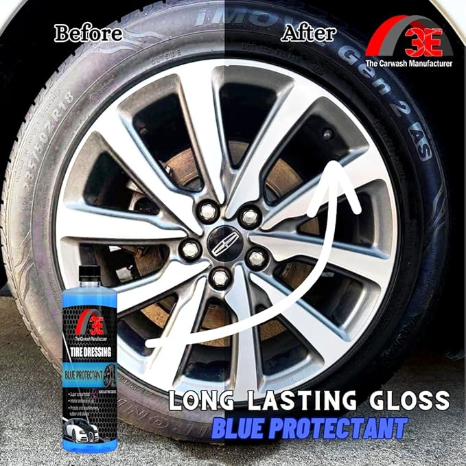 Blue Protectant Premium Spray-on Tire Shine, High Tire Shine Sprayable Dressing and Protectant for Tires, Trim, Rubber and Plastic, Long Lasting Premium Dressing (16 oz)