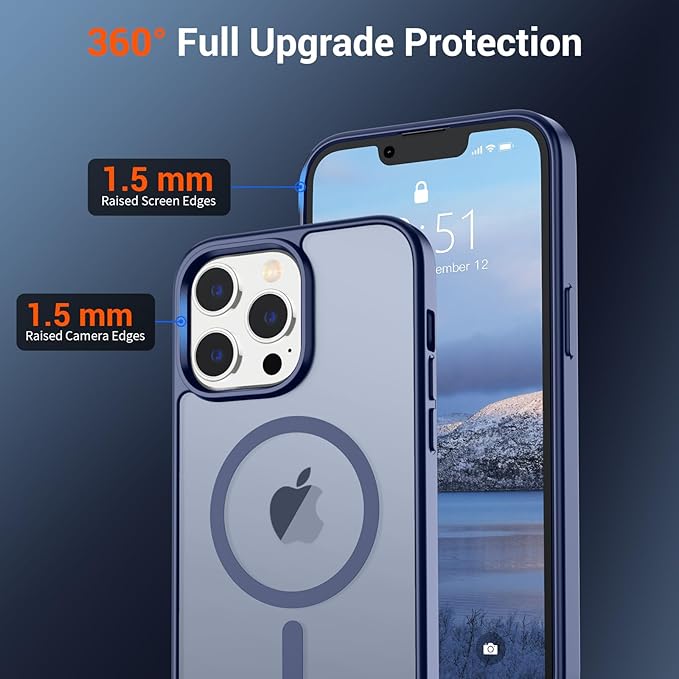 SUPFINE Magnetic for iPhone 12 Pro Max Case (Compatible with MagSafe) (Military Grade Drop Protection) Slim Translucent Matte Shockproof with Anti-Fingerprint Phone Case,Lavender Gray