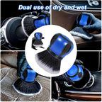 AUCELI Car Detailing Brush, Ultra Soft Auto Interior Dusting Brush with Storage Rack, Car XL Synthetic Brush Cleaning Tool, Universal Covers Large Area Inside or Outside Vehicles(Blue/Style A)