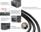 8-in-1 Car Cigarette Lighter Splitter, QC3.0 3 USB Ports & 2 Type-C PD 35W Fast & Safe Charging,3 Sockets with Independent/ Master Switches, Real-Time Voltage Display, Smart Trickle Charging, 12-24V
