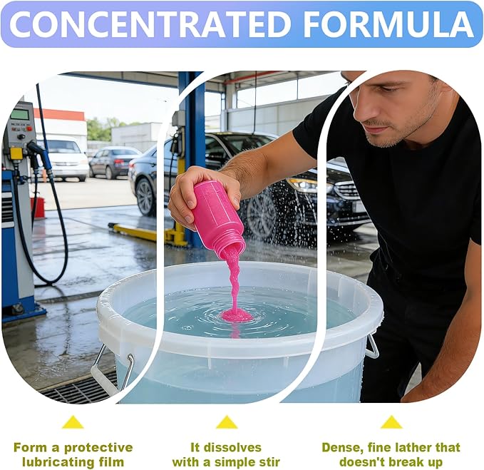 Car Wash Ultra Concentrated, High-Foaming, Car Wash Soap, Safe for Cars, Trucks, Motorcycles, RVs & More, Works for Foam Cannon or Gun, Rose Red, 4 oz