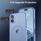 SUPFINE Magnetic for iPhone 17 Case (Compatible with MagSafe)(Military Grade Drop Protection) Translucent Matte Shockproof with Anti-Fingerprint Phone Cover,Blue Purple