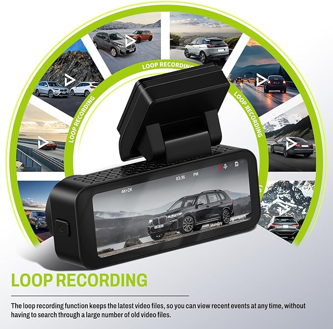 4K+2K Mirror Dash Cam 3.16 Inch Front & Rear HD Backup Camera Detection ADAS＆BSD＆LCA with Color Night Vision, IPS Touch Screen, Reserve Assist, Loop Recording, G-Sensor, Wide Angle Fit for All Cars