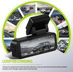4K+2K Mirror Dash Cam 3.16 Inch Front & Rear HD Backup Camera Detection ADAS＆BSD＆LCA with Color Night Vision, IPS Touch Screen, Reserve Assist, Loop Recording, G-Sensor, Wide Angle Fit for All Cars
