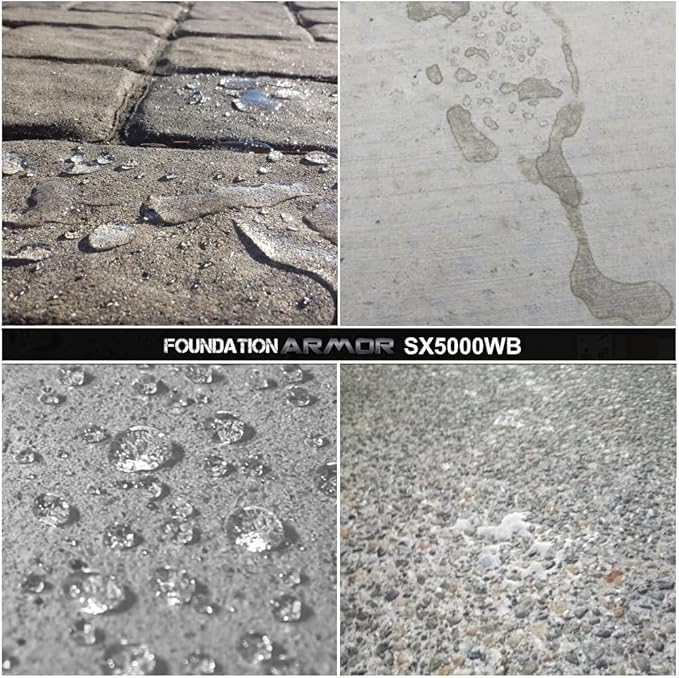 Armor SX5000 WB Natural-Look Penetrating Water-Based Silane Siloxane Concrete Sealer for Concrete, Brick, Pavers, and Natural Stone - 5 Gallon