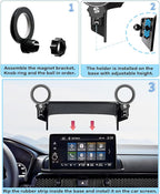 Car Phone Holder for Honda CRV/CR-V Hybrid 2023 2024 2025 2026/HR-V 2023-2026 Accessories Apply to 7/9 Inch Touch Screen Fixed Clip Magnetic Cell Phone Mount Handsfree 360 Degree Rotation