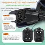 NACS to CCS Electric Vehicle Adapter for Tesla Supercharger, 500 Amps/1,000V Fast DC Charge CCS1 EV‘s, Compatible with Ford, GM, Nissan, Volvo, Rivian, Hyundai and More - UL 2252 SGS Certified