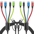 Travel Essentials 4 in 2 Multi Charging Cable, USB A/C Charging Cords with Dual Type-C, USB Cable Phone Charger Compatible with Most Cell Phones/Tablets and More (2Pack, 5FT)