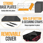 FORTEM Trunk Organizer with Cooler For SUV Car Organizer and Storage, Collapsible Multi-Compartment, Perfect Christmas Gifts For Men, Women, 1680D Oxford, Non Slip Bottom, Straps, Soft Cover 110L