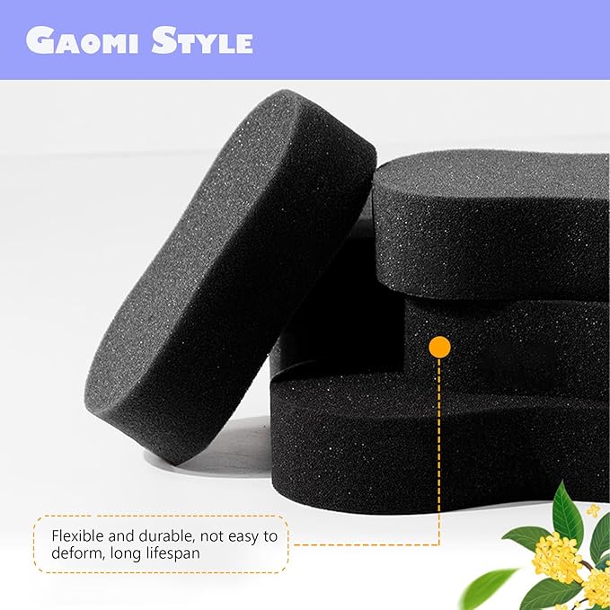 Professional 8-Shaped Car Detailing Sponge, Extra Large Thick Cell Foam Pad for Safe Waxing, Washing, And Drying Effectively Adsorb Dust Particles，Long Lifespan Without Deformation (Black 3PC)