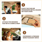 4 PCS Car Air Freshener - Wood Air Freshener - Car Odor Eliminator for Visor Clip-Variety Scent Refill, Vehicle Scent Diffuser for Cabin, Truck & SUV -Clip Included (4PCS)