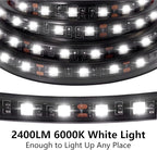 2Pcs 60-Inch Led Truck Bed Lights - Super Bright 2600LM 6000K White,IP67 Waterproof,with On/Off Switch & Fuse,Universal for Pickup/SUV/Van Bed Lighting