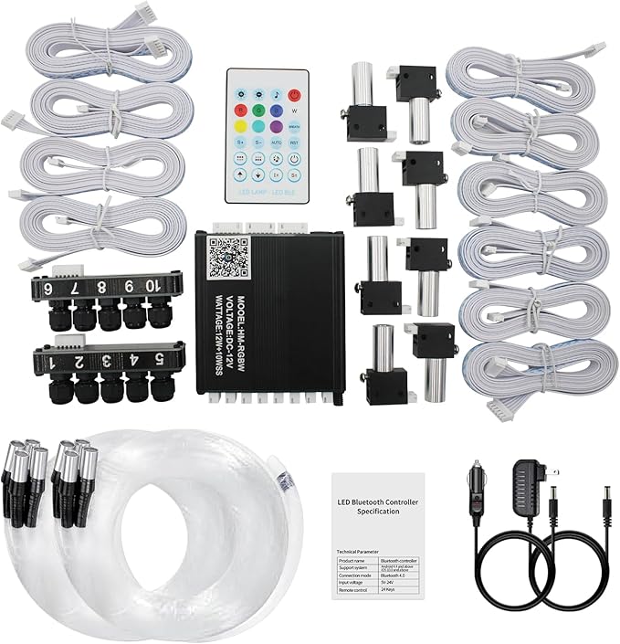 Upgraded Split Starlight Headliner Kit for Car with Meteor & Music Effect, 22W 2300pcs 0.2in x 4.9ft Star Ceiling Lights, App & Remote Control Fiber Optic Lights for Truck Cinema Restaurant