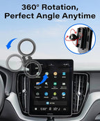 Car Phone Holder for 2026 Volvo XC60 Plug-In Hybrid /2025 Volvo XC90 Hybrid Accessories Apply to 11.2 Inch Touch Screen Fixed Clip Magnetic Cell Phone Mount Hands-Free 360 Degree Rotation