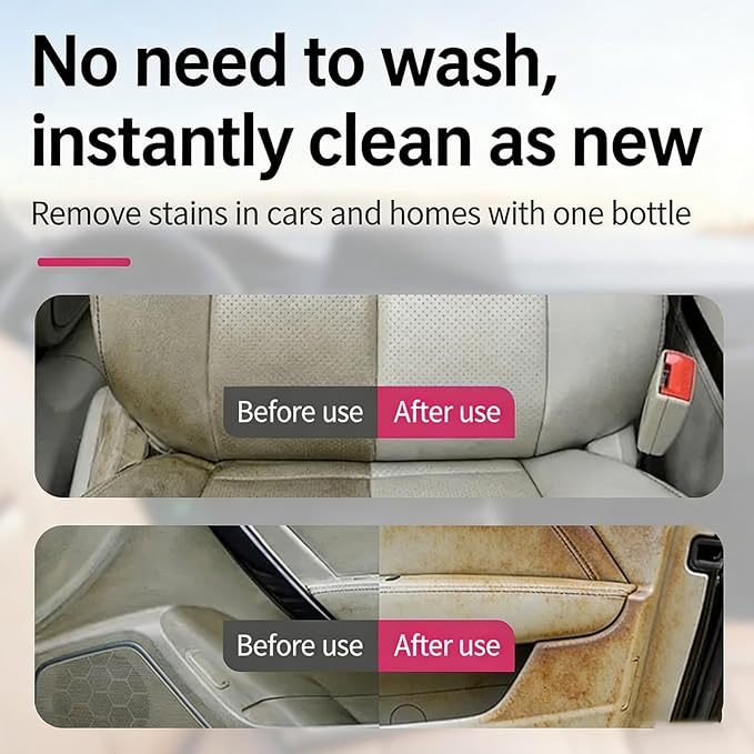 Car Interior Detailer Spray, Polishing Cleaner and Protectant – 2026 New Formula for Dashboard, Seats, Leather & Plastic, No Residue, Unscented, 100ml (3.38 fl oz)