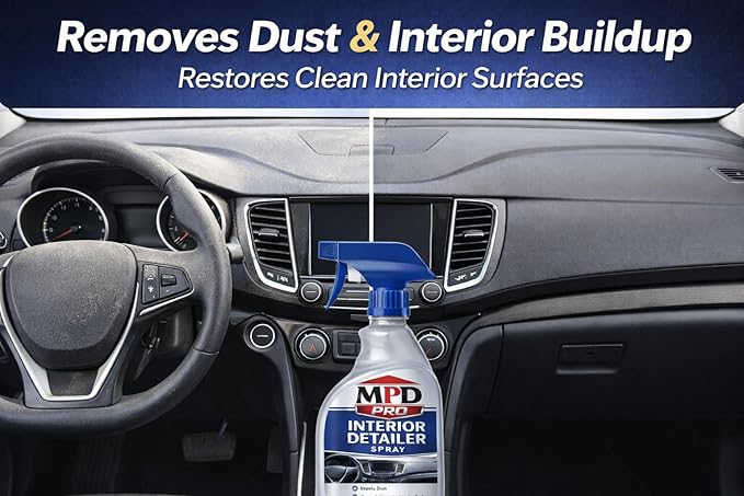 MPD PRO Interior Detailer Spray – Car Interior Cleaner for Dashboard, Plastic & Leather Trim – Repels Dust, Professional Automotive Interior Cleaning Spray – 16 oz (Pack of 1)