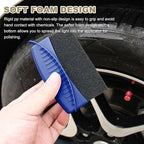 Ohleats 2 PCS Tire Dressing Applicator, Wheel Shine Pad With Lid, Reusable Detailing Foam Waxing Wipe Polishing Sponge, Universal Car Accessories (Blue)