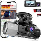 4K+2.5K+2.5K Dash Cam, STARVIS 2 Sensor, Dash Camera 3-Channel, Free 64GB Card, Dashcam with 5G WiFi GPS, G-Sensor,Loop Recording, HDR, 24H Parking Monitor, Time-Lapse Recording, 256GB Max