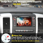 Car Radio Stereo with CD/DVD Player for Dodge RAM 1500 2500 3500 (2009-2012), for Jeep Wrangle/Unlimited (2007-2015),7 Inch Head Unit with CarPlay & Android Auto,Bluetooth & GPS Navigation