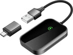 Wireless CarPlay Adapter for iPhone, Apple CarPlay Wireless Adapter USB-C, Bluetooth Connection, Auto-Switch for Multiple iPhones, Fast & Stable, iOS 10+ (Stealth Black)
