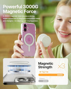 Sinjimoru for MagSafe Phone Grip, Soft Silicone Magnetic Finger Grip for iPhone 17/16/15/14/13, Comfortable One-Touch Holding, M-Tap Tok White