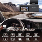 2K Front Dash Cam with WiFi, Diamond Lark 1440P Dash Camera for Cars with Free 32GB Card, Dashboard Dashcam, 1.47” LCD Screen, 170°Wide Angle, 24H Parking Mode, Night Vision, Detachable Bracket