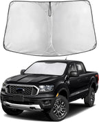 EcoNour Windshield Sunshade Compatible for Ford Ranger 2019-2024 2025 2026, Sun Visor for Front Windshield & Window Sun Shade Cover, UV Heat Blocker & Protector, Car Accessories