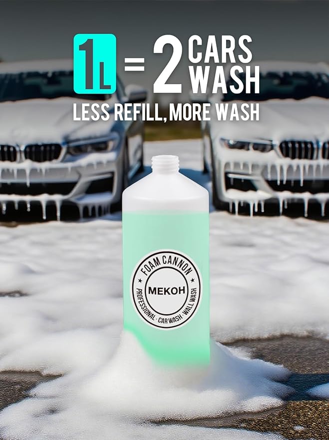 MEKOH Foam Cannon for Pressure Washer, 4000psi Car Wash Foam Gun, 1 Liter Foam Sprayer, Pressure Washer Soap Attachment with 1/4" Quick Connector, Snow Soap Blaster with 5 Nozzles for Car Detailing