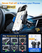 VANMASS Phone Holders for Your Car Ultimate Military-Grade Car Phone Holder Mount【Patent & Safety Certs】 Upgraded Shockproof Truck Air Vent Phone Mount for iPhone 17 Pro Max 16 Samsung Android,Blue